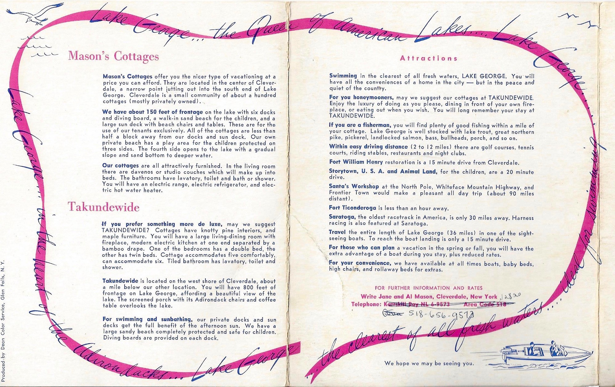 Takundewide and Mason's Cottages brochure, 1954