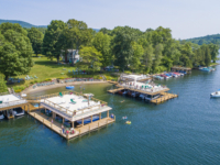 Takundewide Cottages on Lake George covered and uncovered docks and sailboat moorings