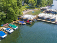 Takundewide Cottages on Lake George covered and uncovered docks