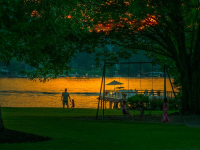 Takundewide Cottages on Lake George sunset