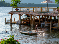 Takundewide Cottages on Lake George swim area and sundecks