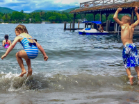 Takundewide Cottages on Lake George safe swimming area